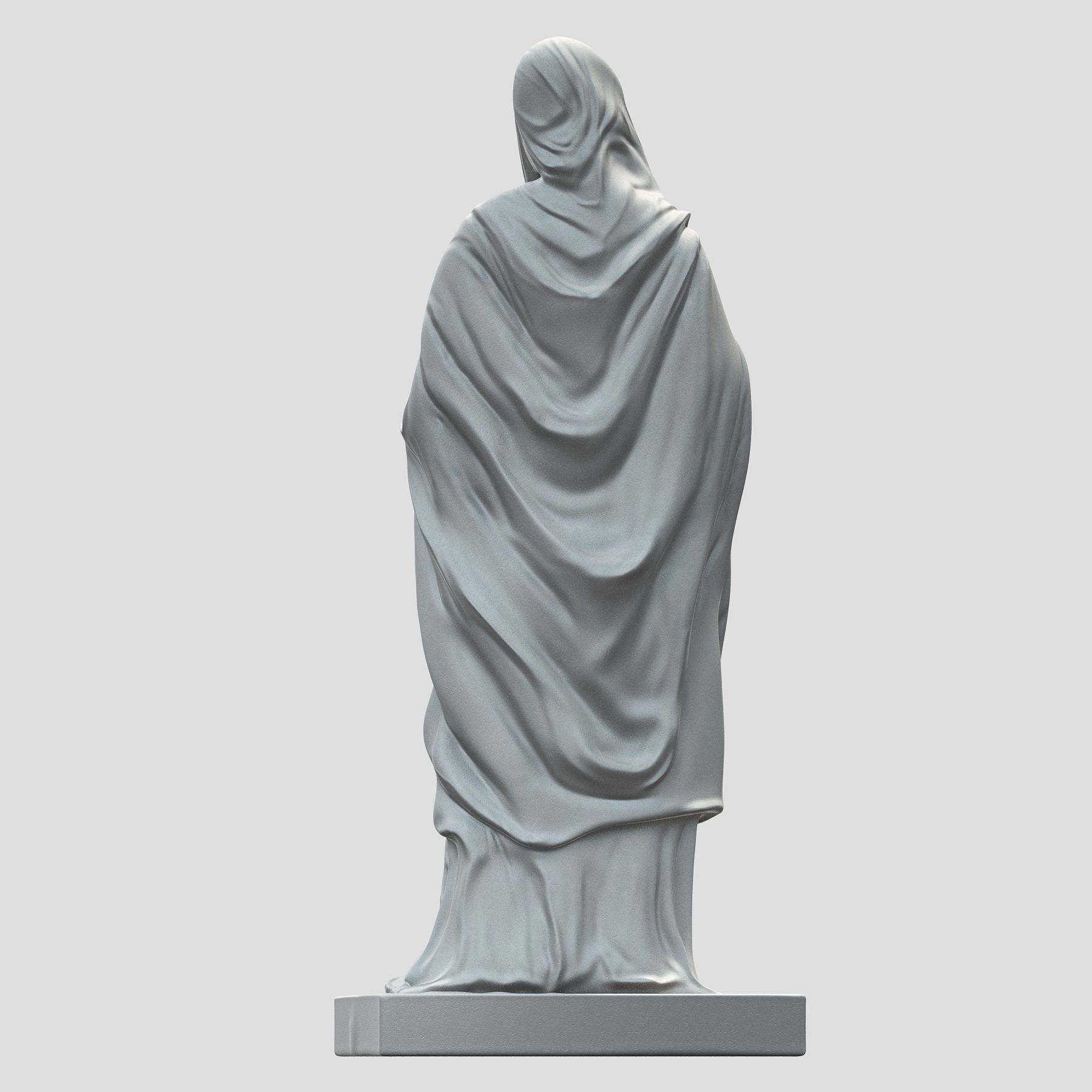 Virgin statue with cloak 3D print model_3