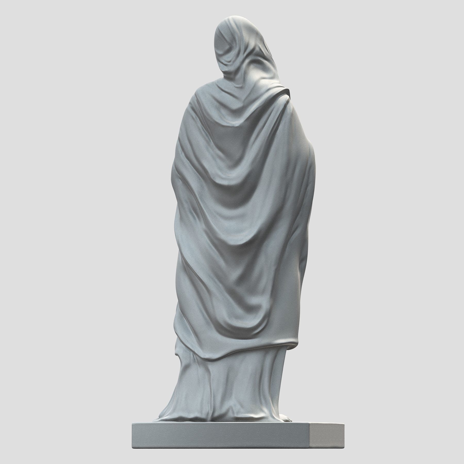 Virgin statue with cloak 3D print model_4