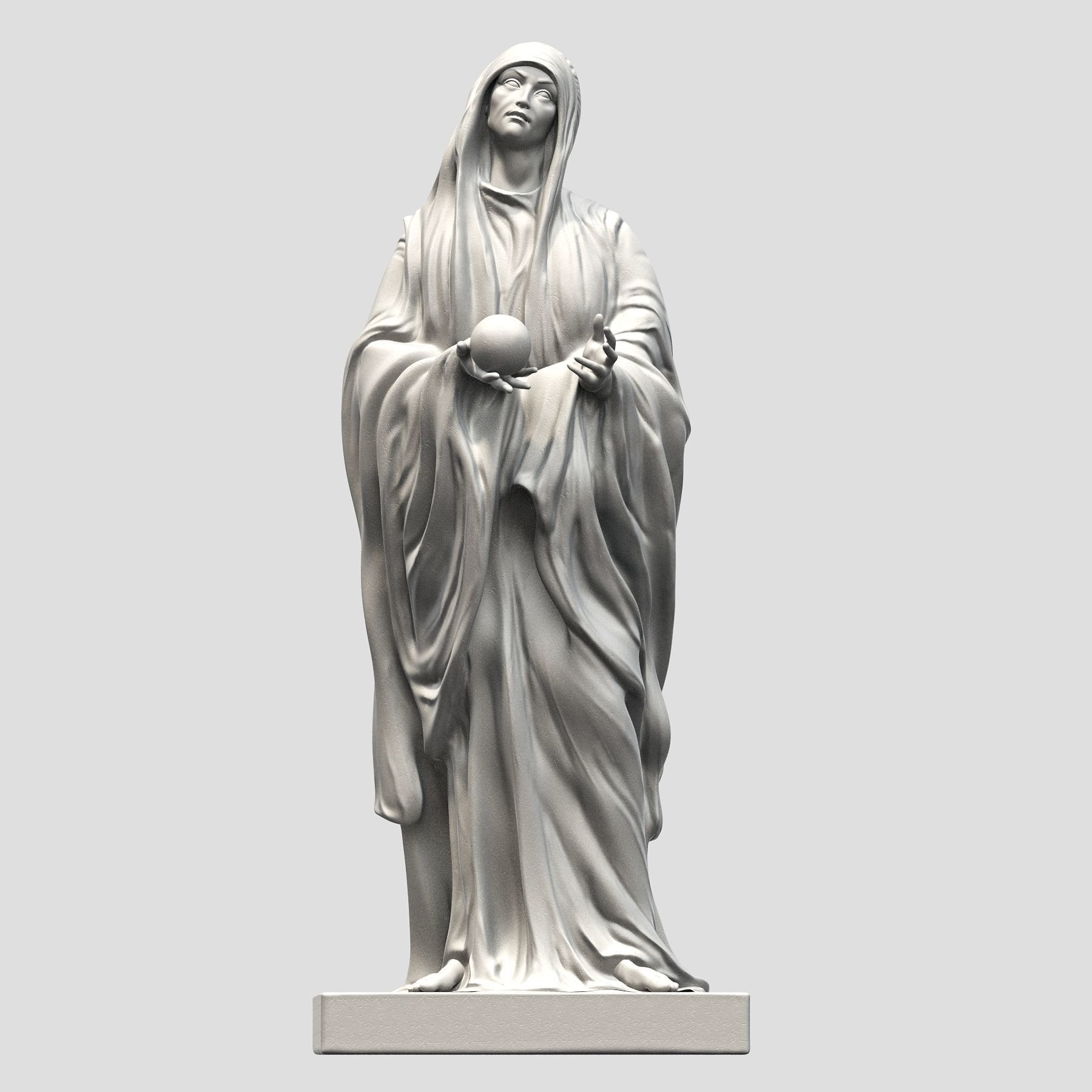 Virgin statue with cloak 3D print model_18