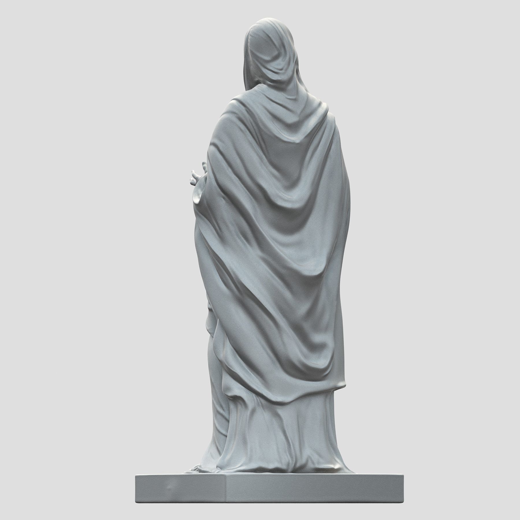 Virgin statue with cloak 3D print model_2