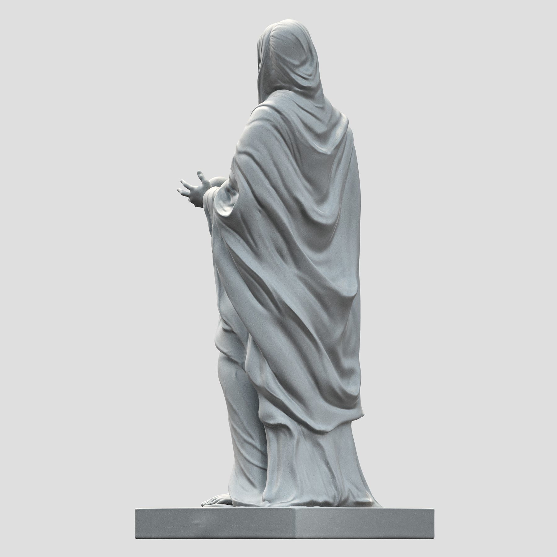 Virgin statue with cloak 3D print model_1