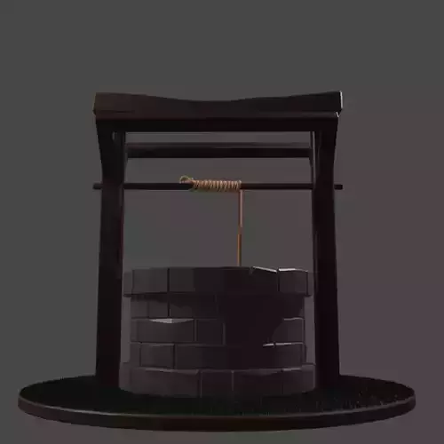 low poly well japanese water