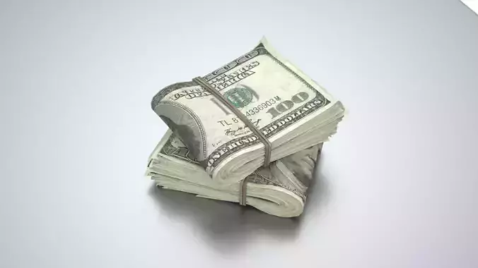 Money Gameready PBR stack of dollar bills on table