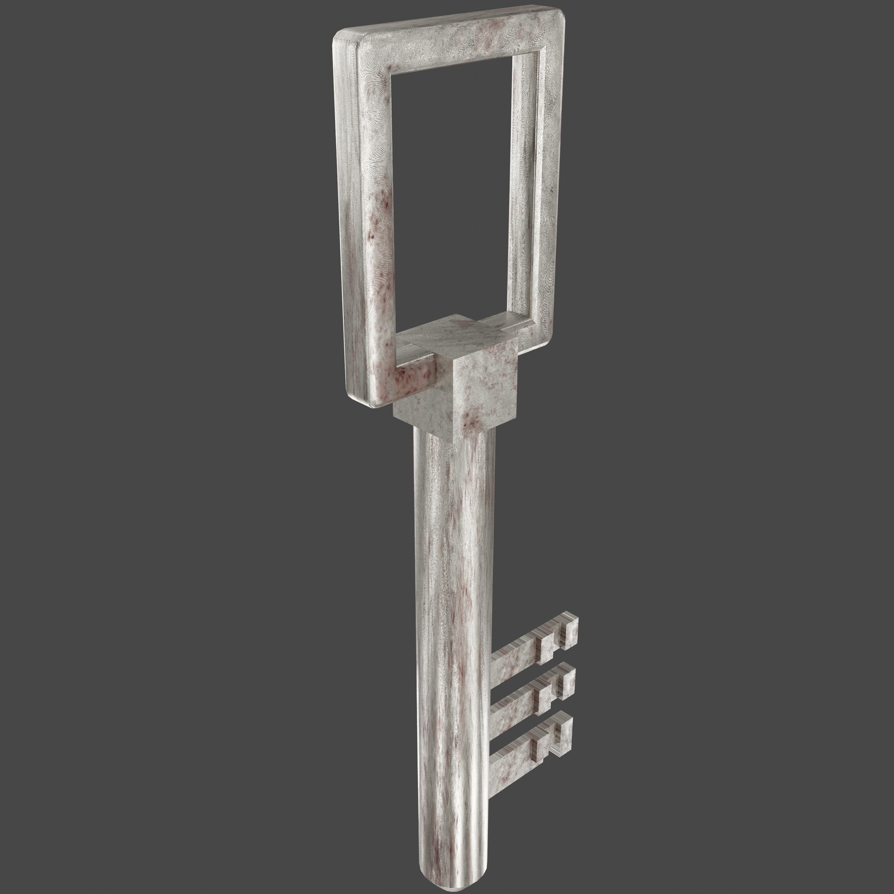 Old Key - Rusty Iron Material 4 Low-poly 3D model_1