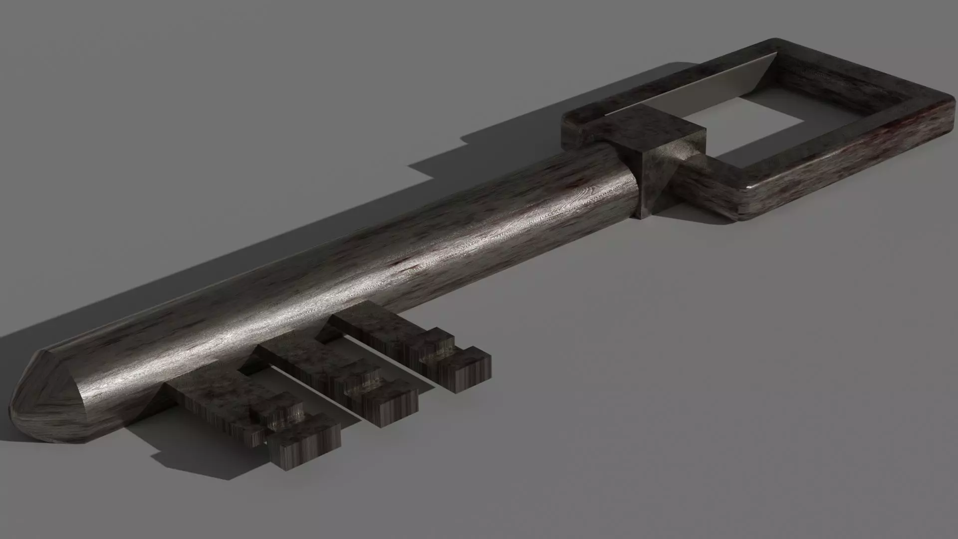 Old Key - Rusty Iron Material 4 Low-poly 3D model_0