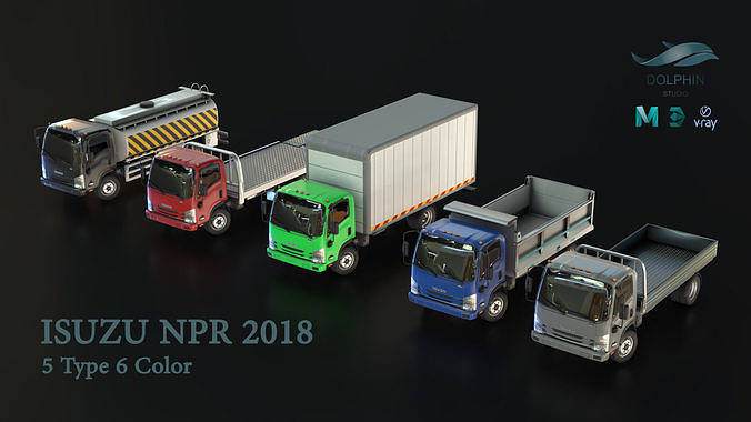 ISUZU NPR 2018 Low-poly 3D model 2