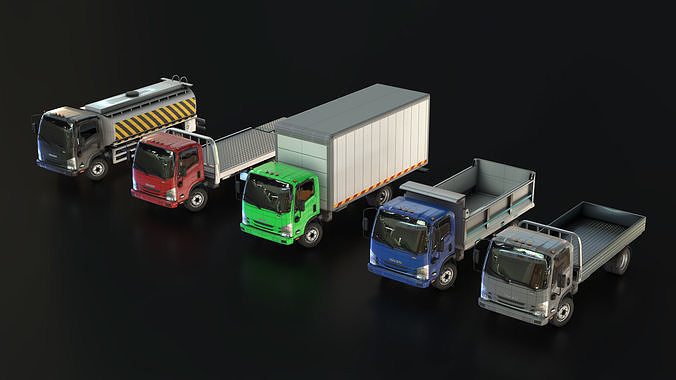 ISUZU NPR 2018 Low-poly 3D model 3