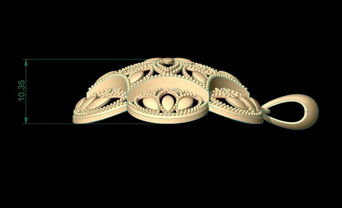 Ultra Vision Ivy Leaf Women Pendant 3D print model_2