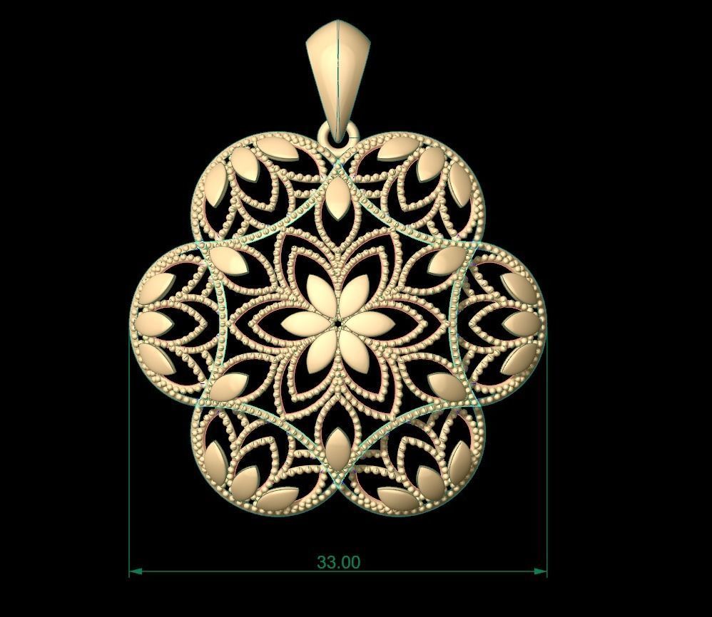 Ultra Vision Ivy Leaf Women Pendant 3D print model_1