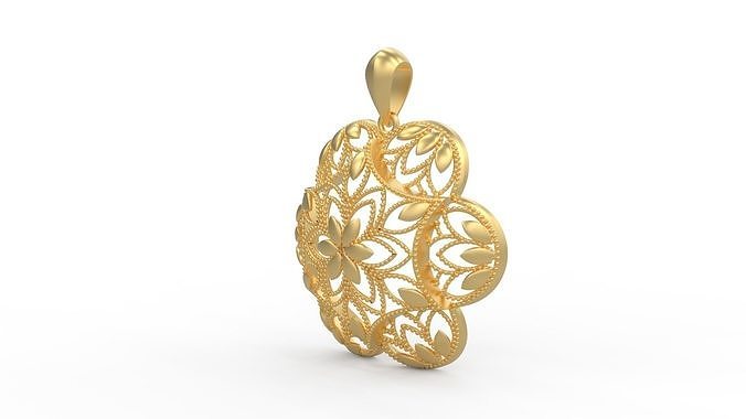 Ultra Vision Ivy Leaf Women Pendant 3D print model