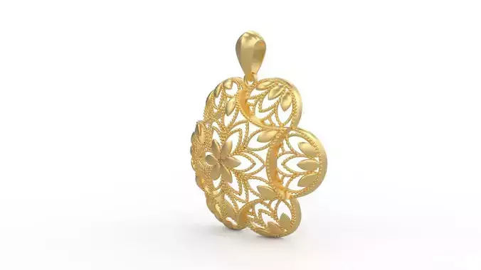 Ultra Vision Ivy Leaf Women Pendant 3D print model
