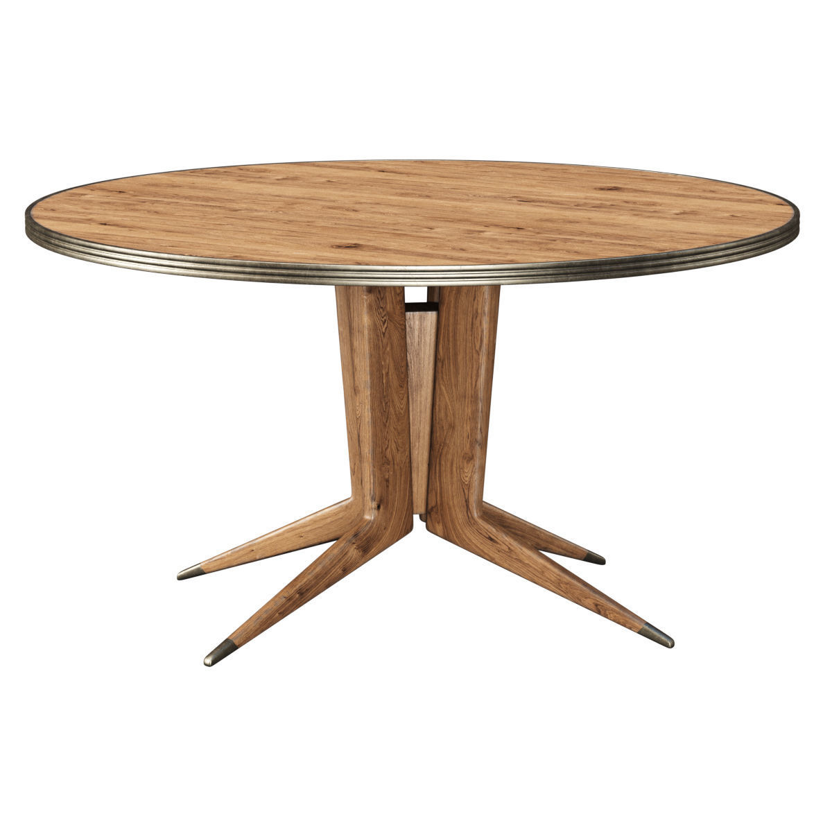 Blick round wooden dining table  Low-poly 3D model_1