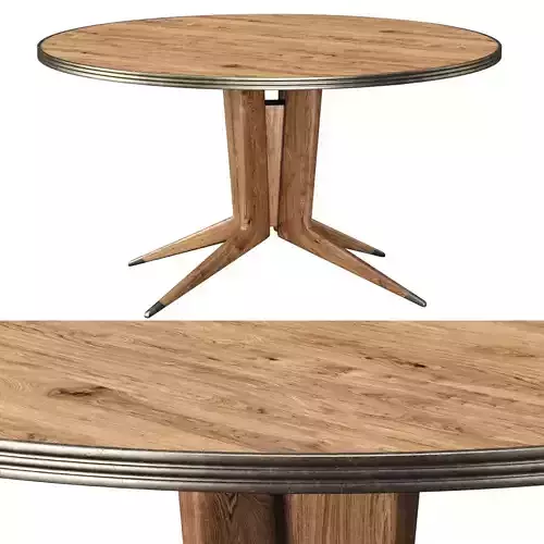 Blick round wooden dining table 