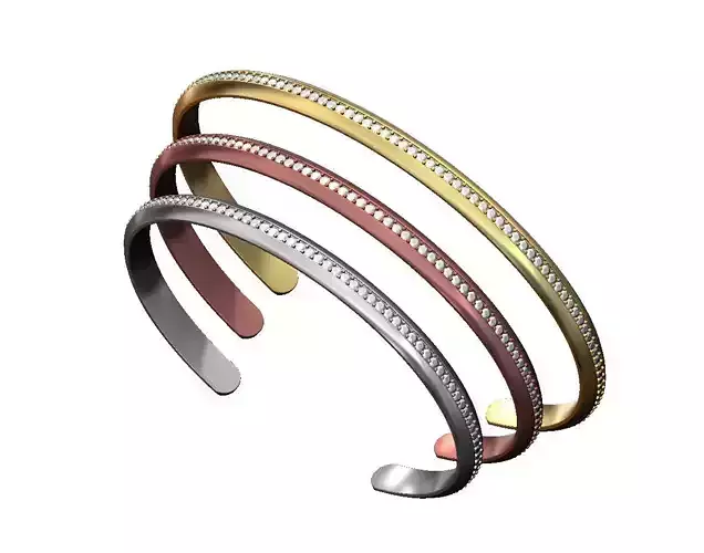 Diamond chamfred sides cuff bracelet