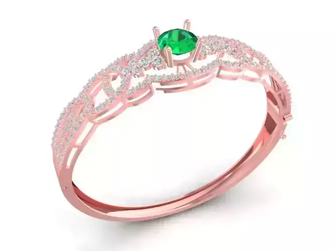 Elegant Filigree Emerald Diamond Ring for Women  1213
