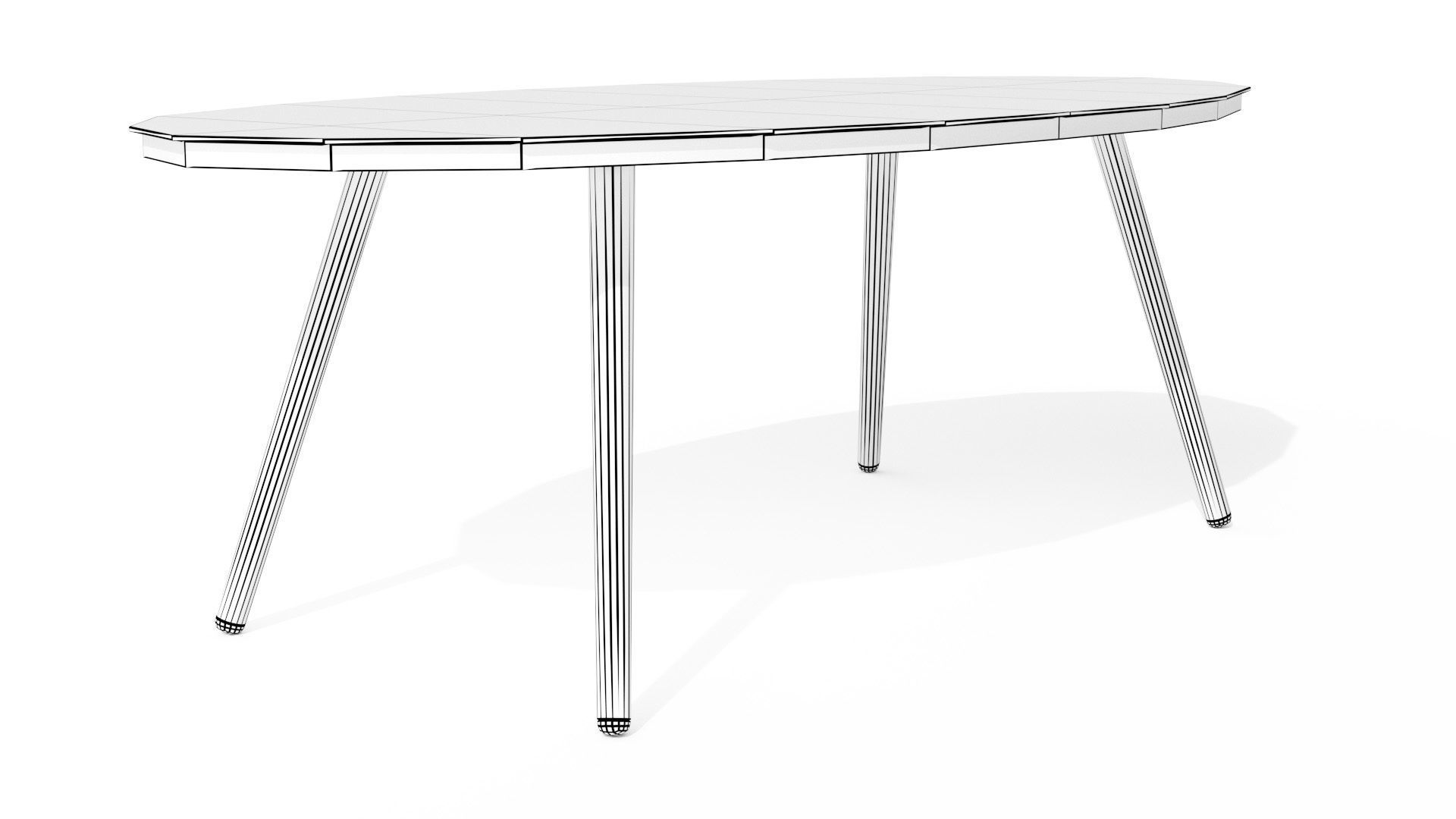 Halden Dark Charcoal Oval Coffee Table Low-poly 3D model_8