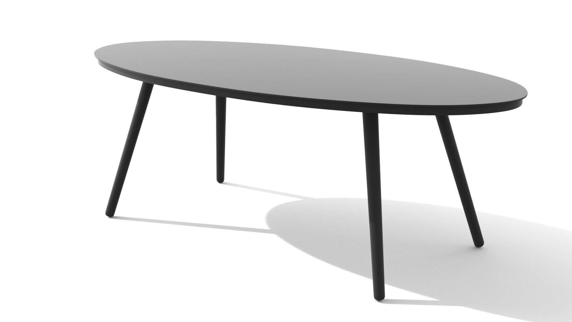 Halden Dark Charcoal Oval Coffee Table Low-poly 3D model_30