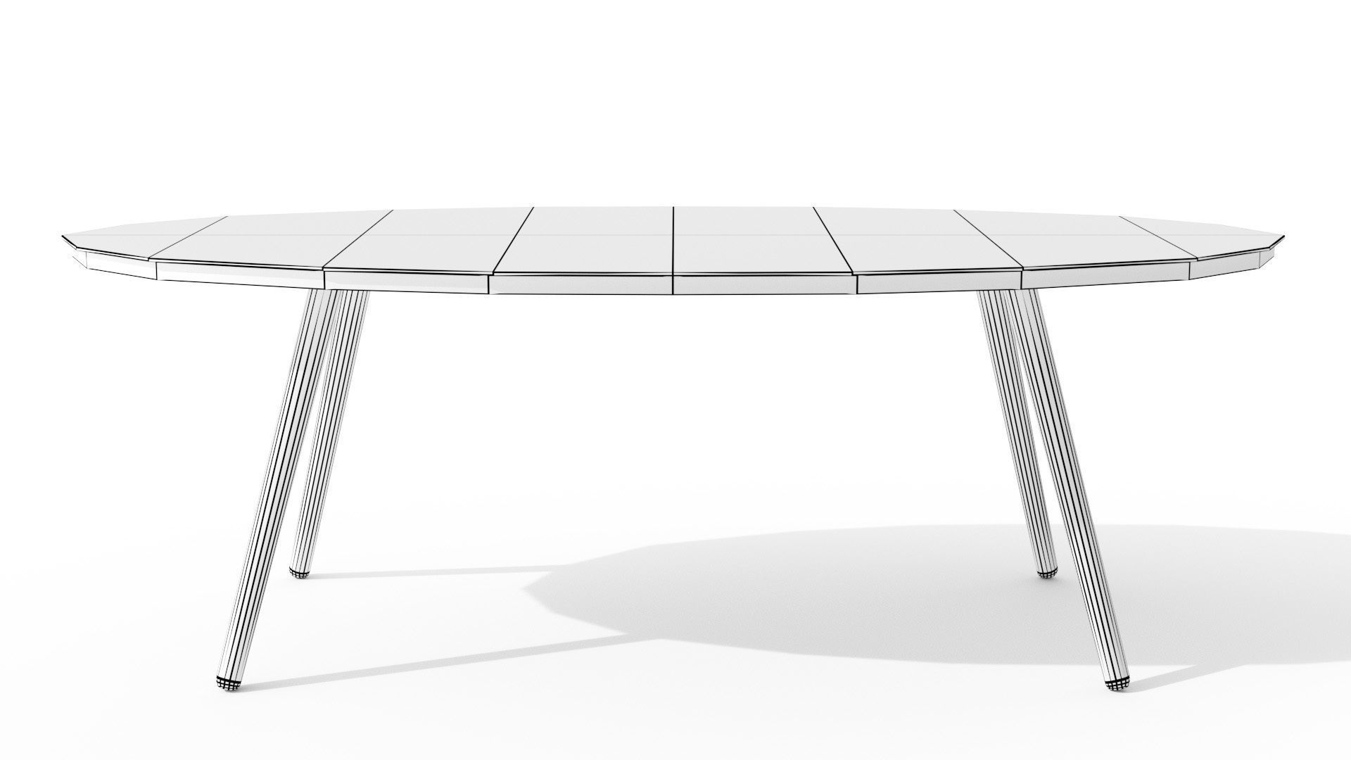 Halden Dark Charcoal Oval Coffee Table Low-poly 3D model_9