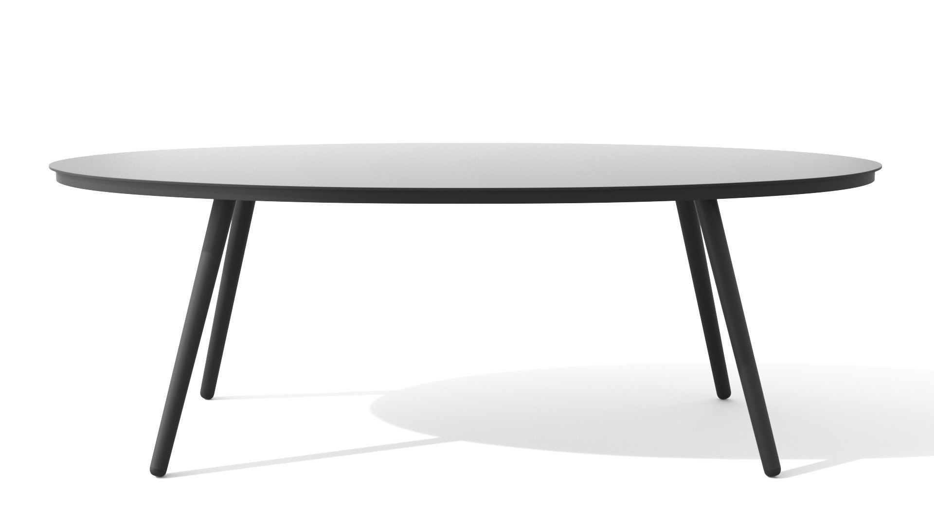 Halden Dark Charcoal Oval Coffee Table Low-poly 3D model_2