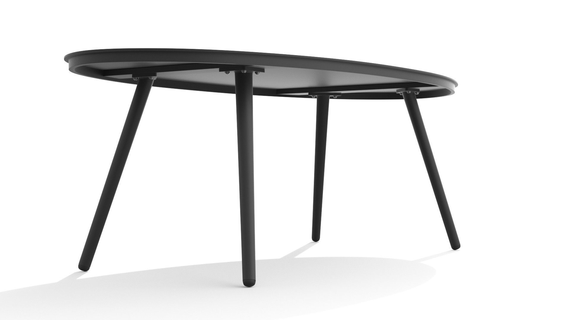 Halden Dark Charcoal Oval Coffee Table Low-poly 3D model_5