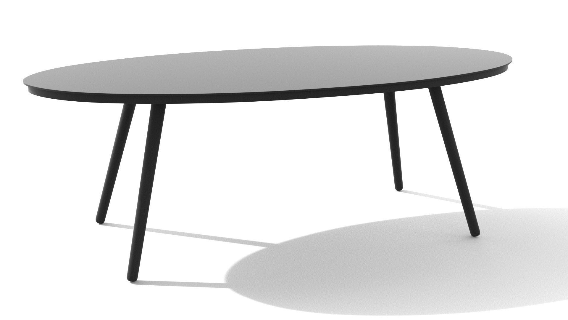 Halden Dark Charcoal Oval Coffee Table Low-poly 3D model_26