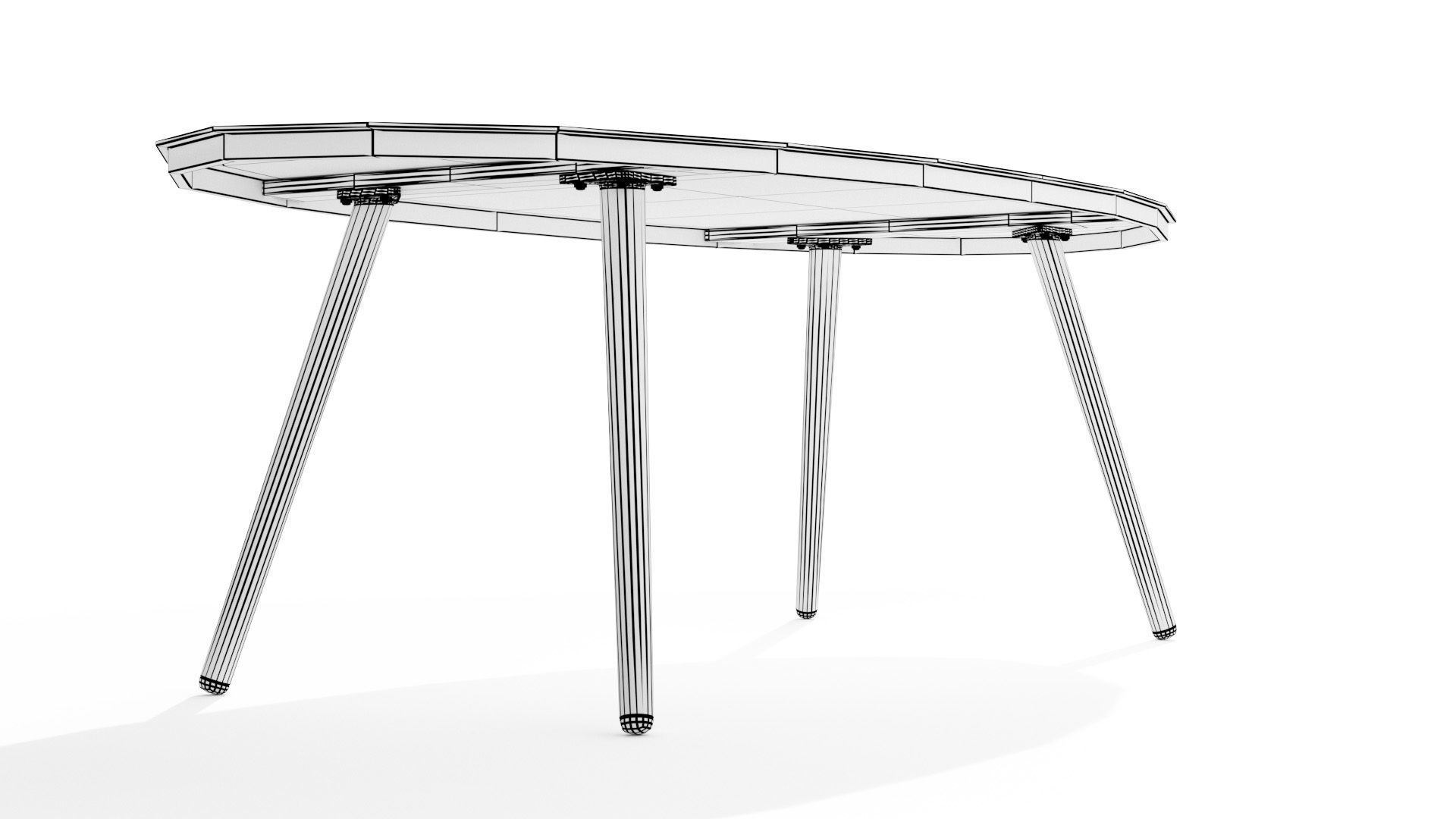 Halden Dark Charcoal Oval Coffee Table Low-poly 3D model_6