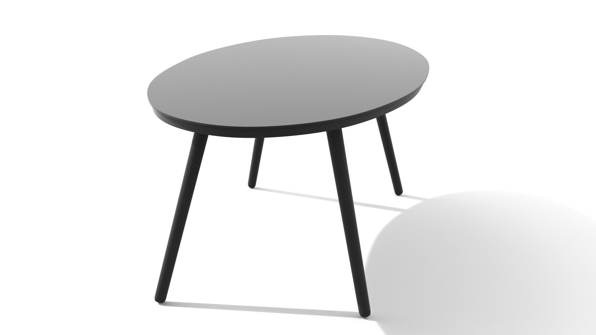 Halden Dark Charcoal Oval Coffee Table Low-poly 3D model_28