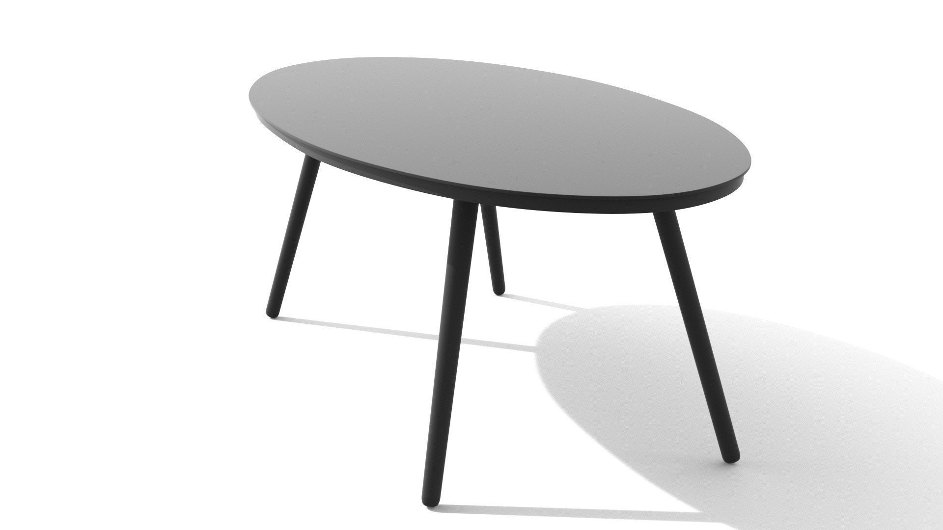 Halden Dark Charcoal Oval Coffee Table Low-poly 3D model_23