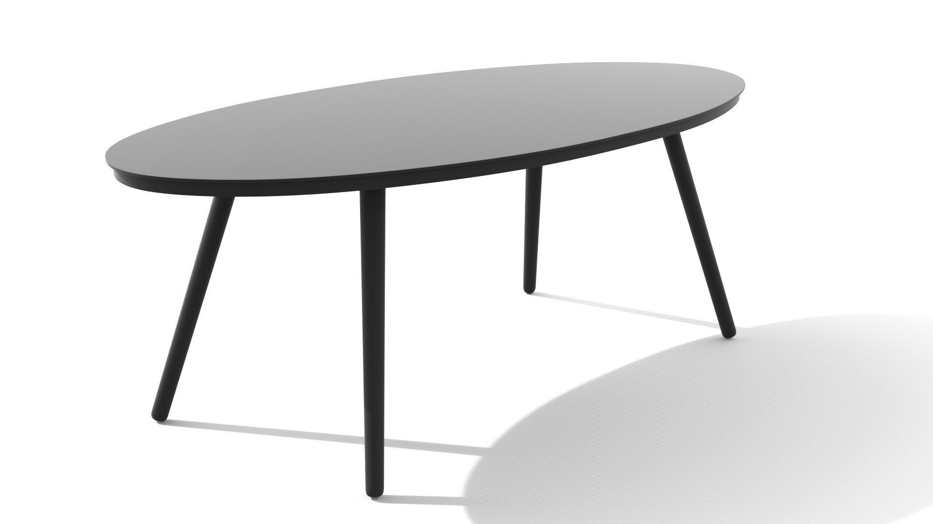 Halden Dark Charcoal Oval Coffee Table Low-poly 3D model_21
