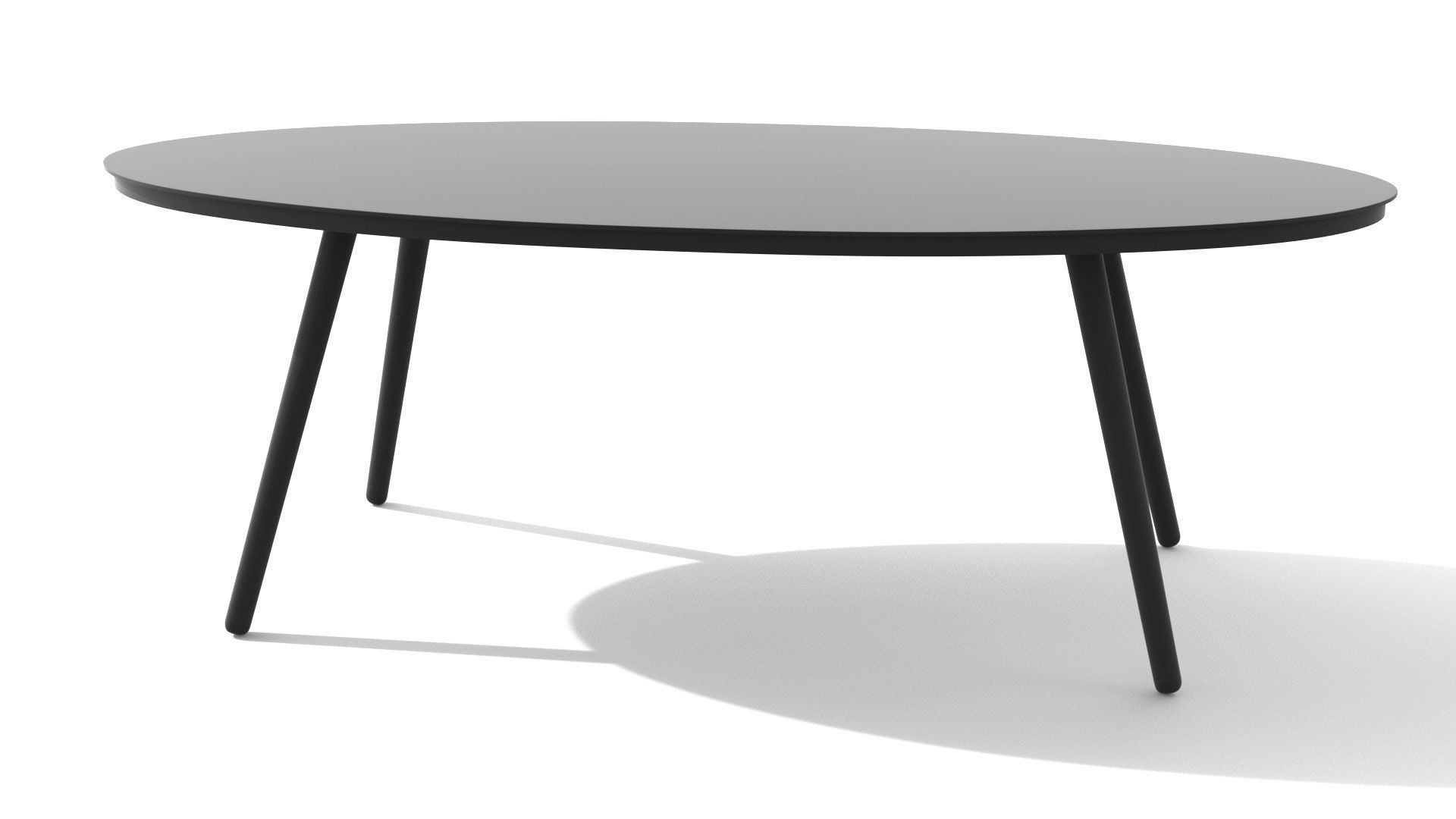 Halden Dark Charcoal Oval Coffee Table Low-poly 3D model_25