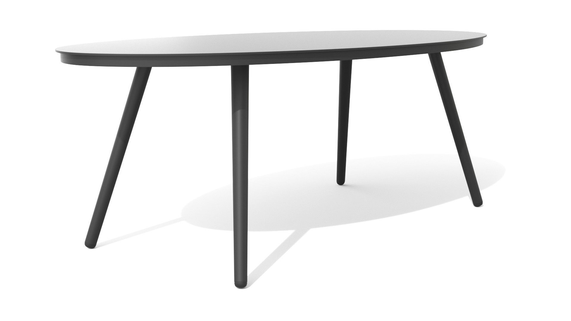 Halden Dark Charcoal Oval Coffee Table Low-poly 3D model_3