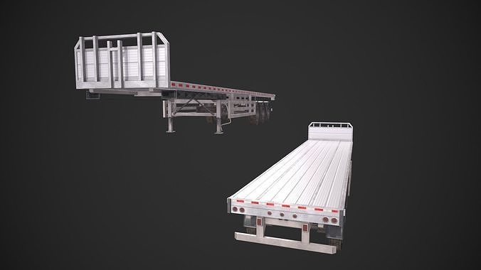 Flatbed Container Low-poly 3D model 6