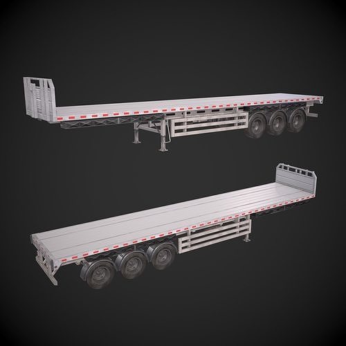 Flatbed Container Low-poly 3D model