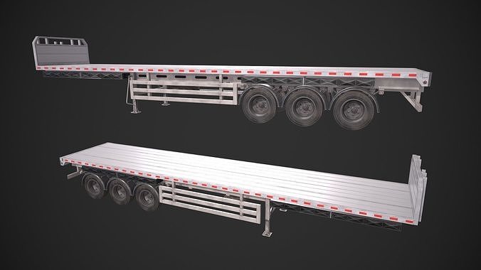 Flatbed Container Low-poly 3D model 4