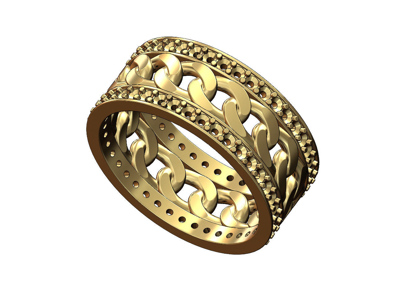 Diamond cuban link band US sizes 6 7 8 3D print model_4