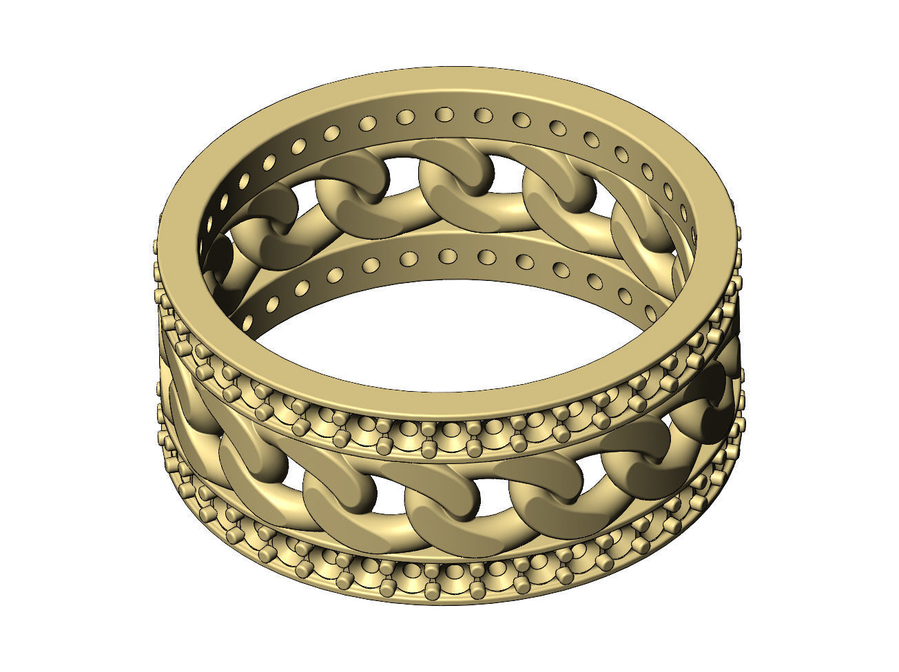 Diamond cuban link band US sizes 6 7 8 3D print model_8
