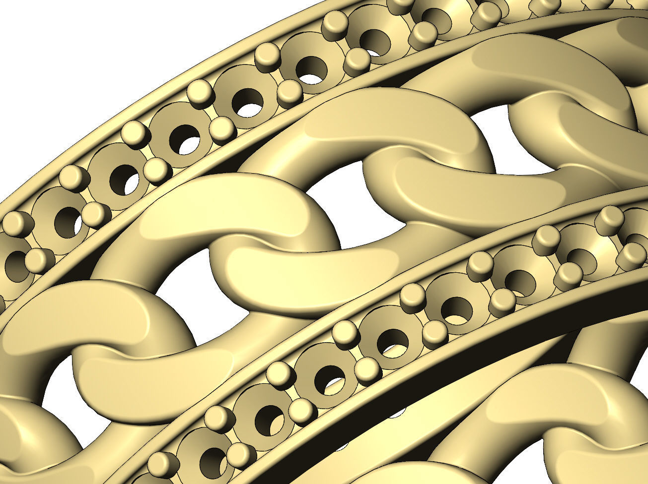 Diamond cuban link band US sizes 6 7 8 3D print model_9