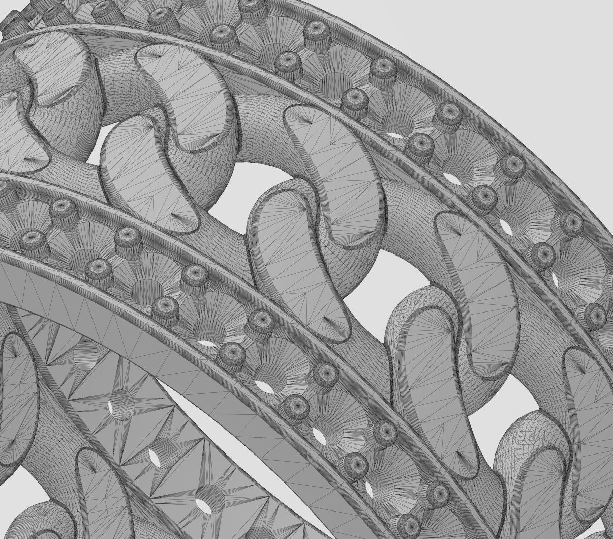 Diamond cuban link band US sizes 6 7 8 3D print model_14