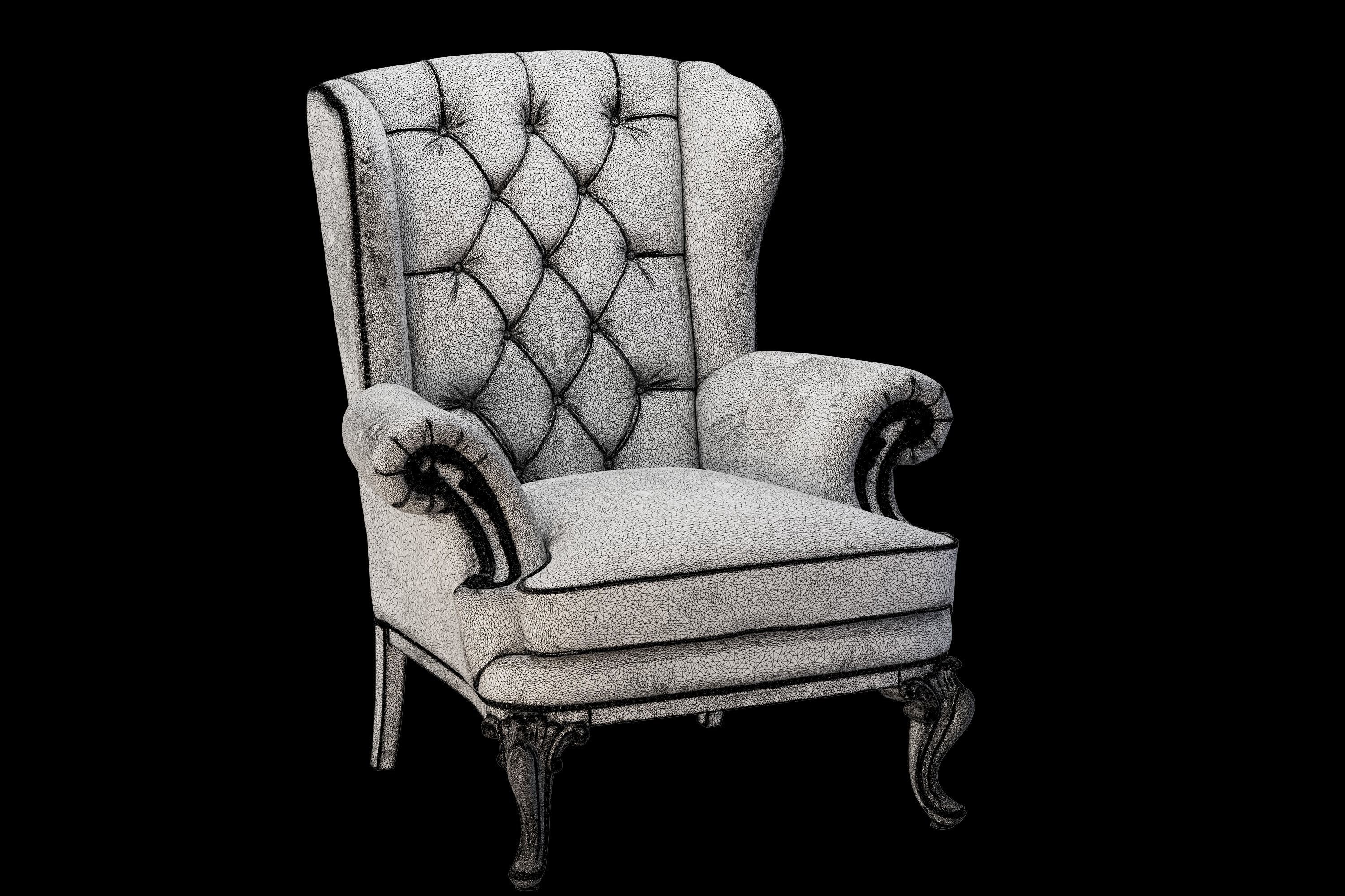 Leather chair 3D model_4