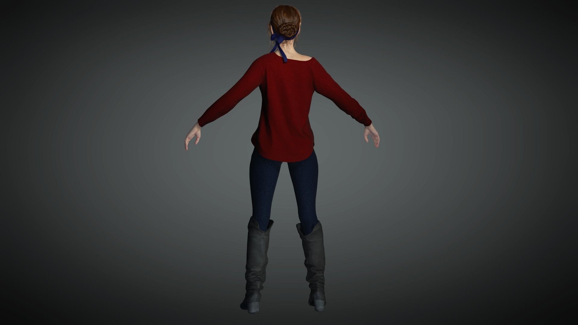 AAA Realistic Female Character 01 Low-poly 3D model_1