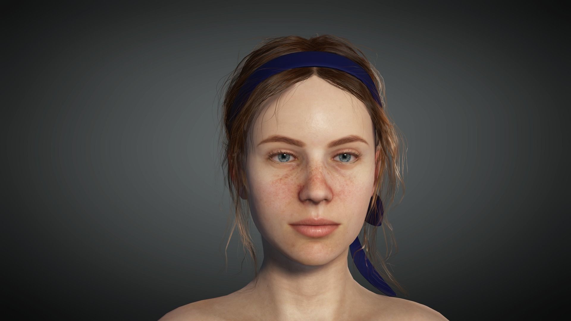 AAA Realistic Female Character 01 Low-poly 3D model_6