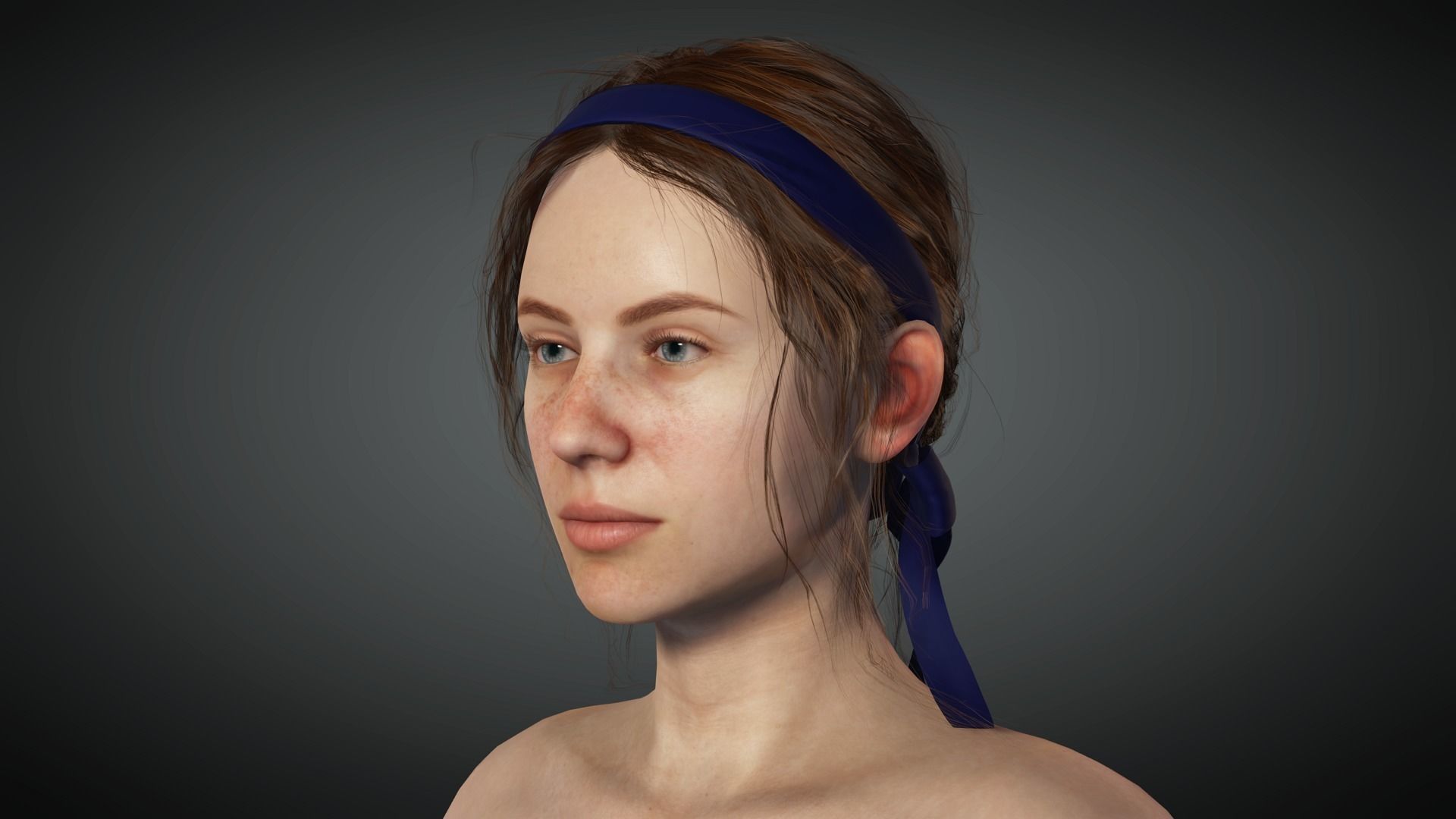 AAA Realistic Female Character 01 Low-poly 3D model_7