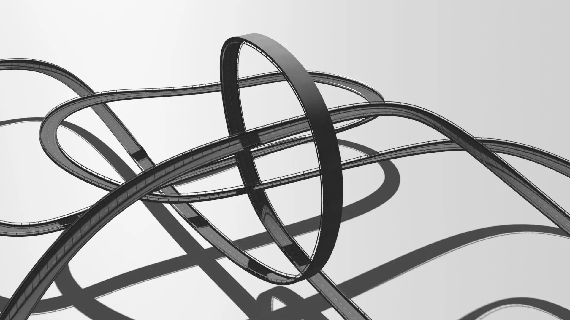 Acrobatic track Low-poly 3D model_0