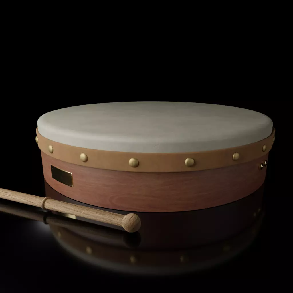 Celtic Bodhran 15 inches Low-poly 3D model_0