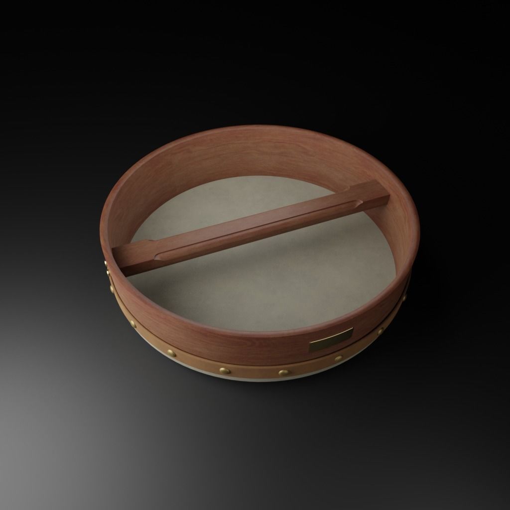 Celtic Bodhran 15 inches Low-poly 3D model_10