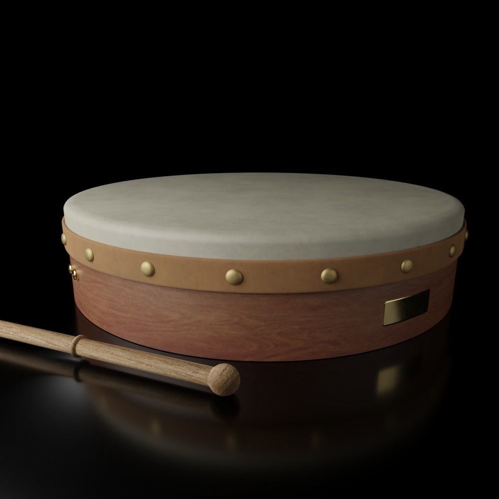 Celtic Bodhran 15 inches Low-poly 3D model_1