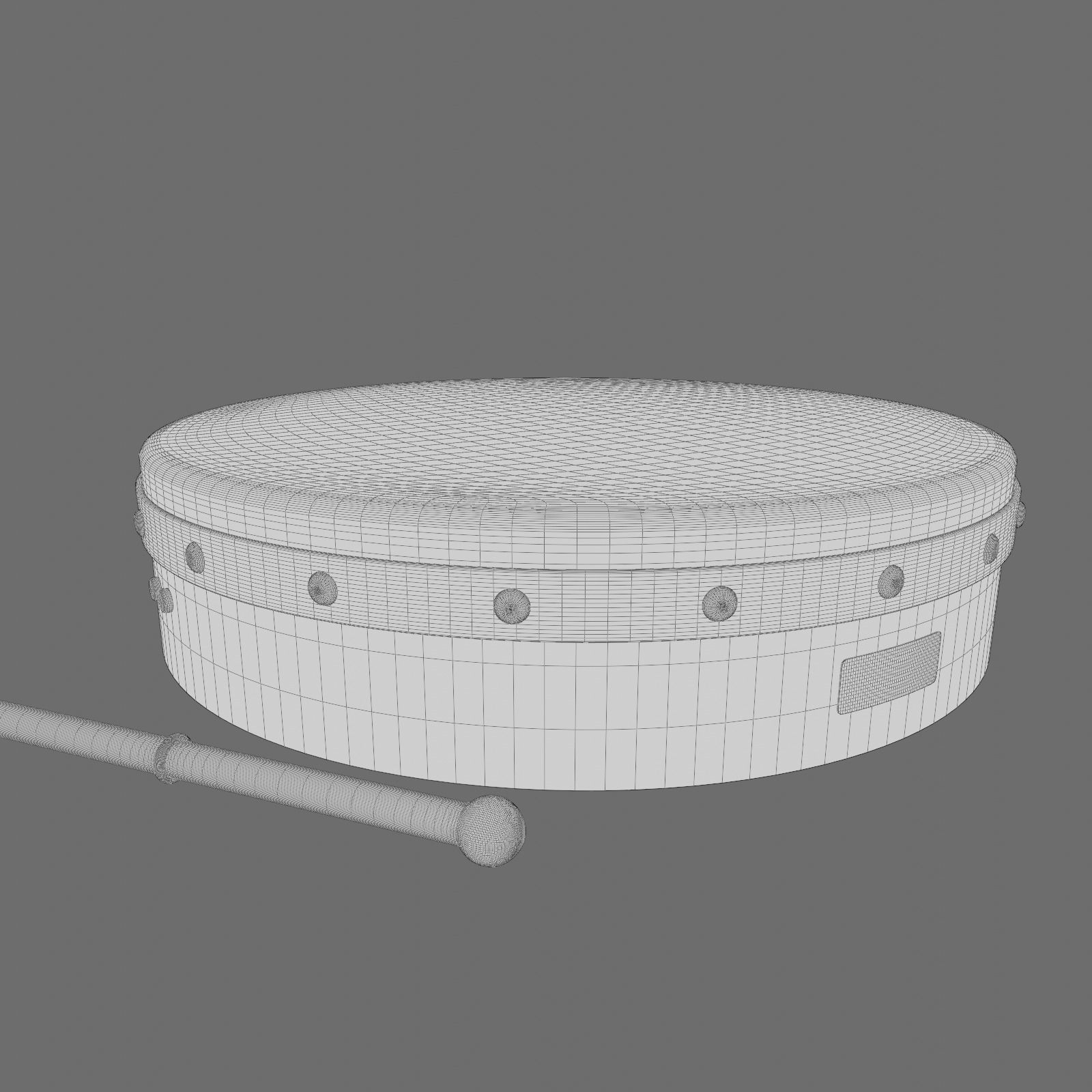 Celtic Bodhran 15 inches Low-poly 3D model_2