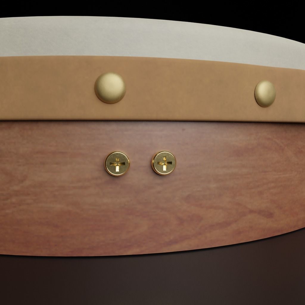 Celtic Bodhran 15 inches Low-poly 3D model_6