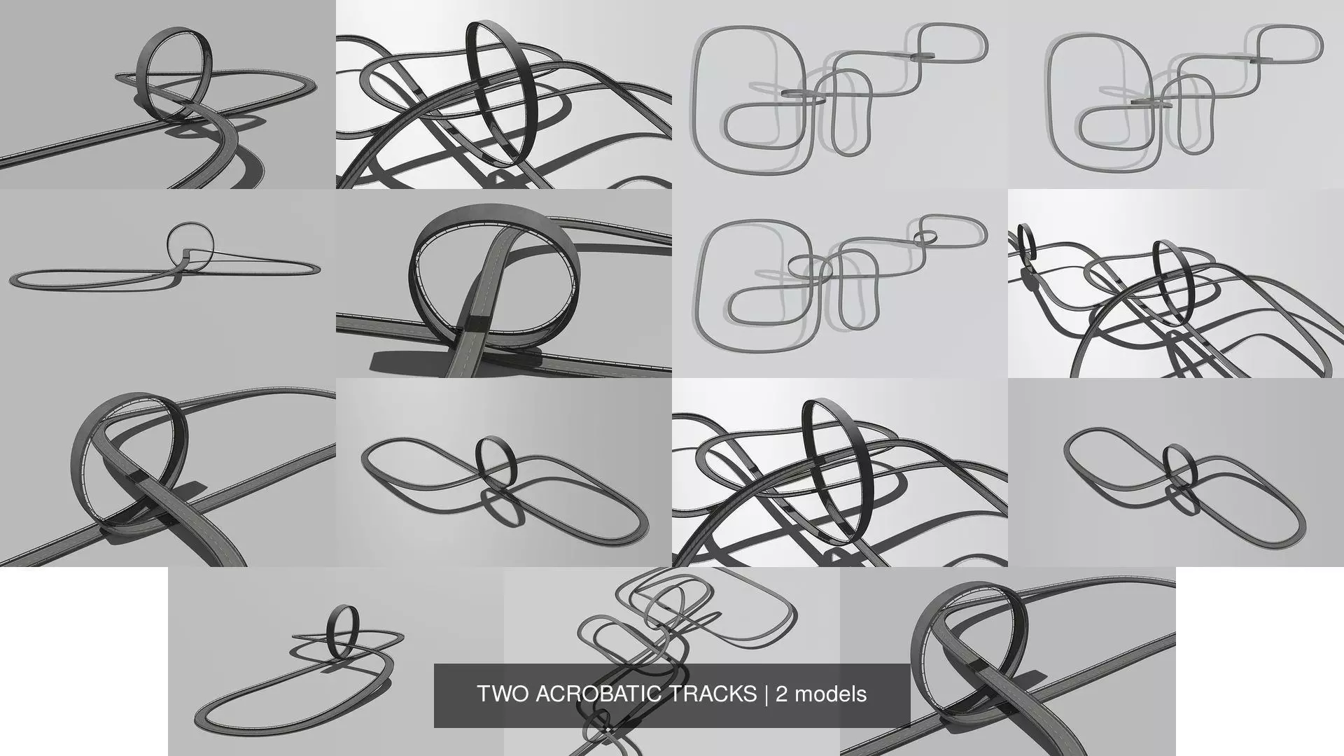 TWO ACROBATIC TRACKS 3D Model Collection_1