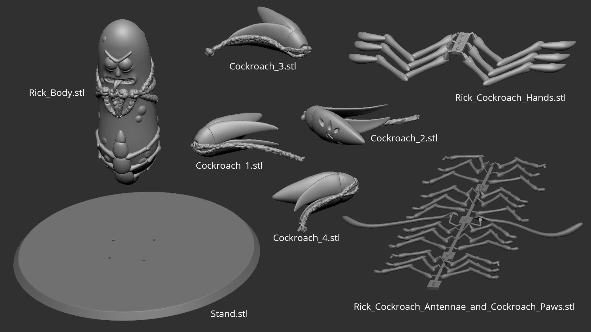 Pickle Rick V2 3D print model_16